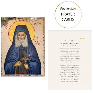 St. Joseph the Hesychast Orthodox Prayer Card Platzkarte