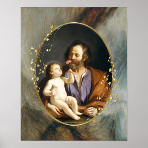St. Joseph und Chid Jesus katholische Heilige-Guer Poster