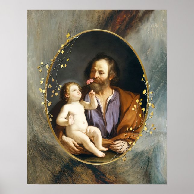 St. Joseph und Chid Jesus katholische Heilige-Guer Poster (Vorne)