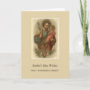 St. Joseph und das Jesuskind Vatertag Priester Karte