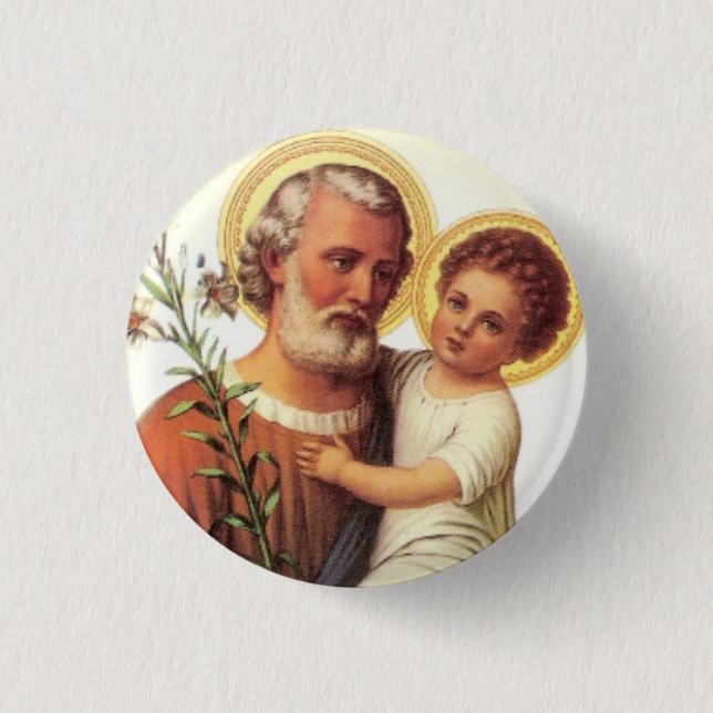 St Joseph und das Kind Jesus Button (Vorderseite)