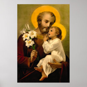 St. Joseph und Kind Jesus katholische Prinz Poster