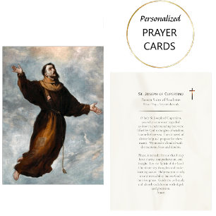 St. Joseph von Cupertino katholische Gebetskarte Platzkarte