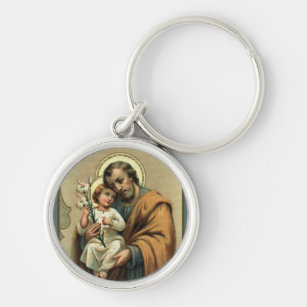 St- Josephbaby-Jesus-Lilie Schlüsselanhänger