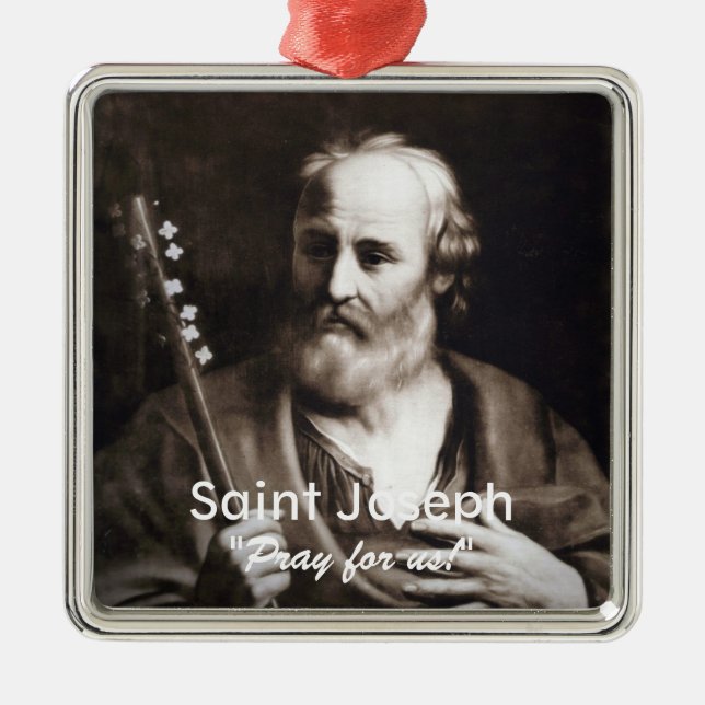 St- Josephgewohnheits-Verzierung Silbernes Ornament (Vorne)