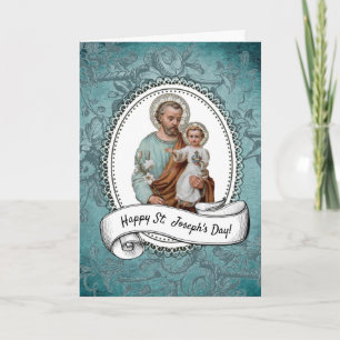 St. Joseph's Day Fest Jesus Religious Gebet Karte