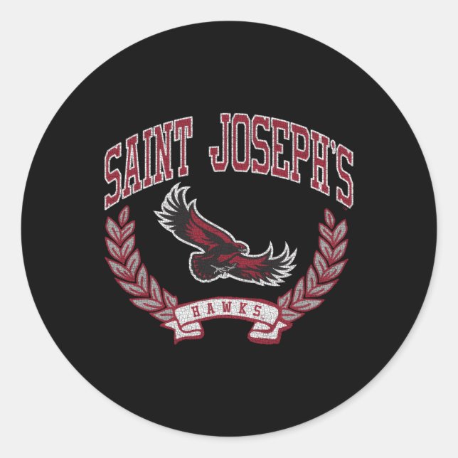 St Joseph's Hawks Victory Gray Runder Aufkleber (Vorderseite)