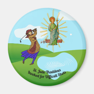 St. Judas Thaddäus & unerschrockene Golferin Magnet