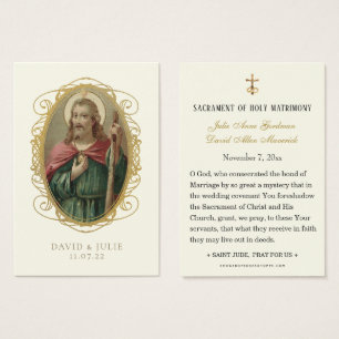 St. Jude Katholic Wedding Prayer Card