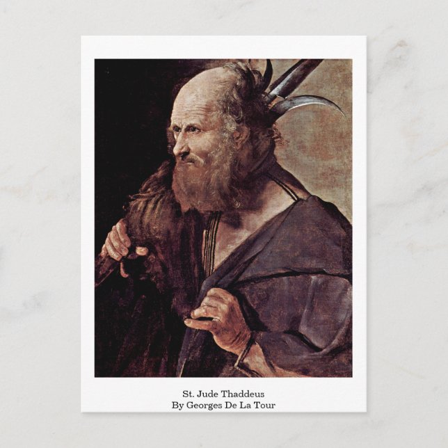 St. Jude Thaddeus von Georges de La Tour Postkarte (Vorderseite)