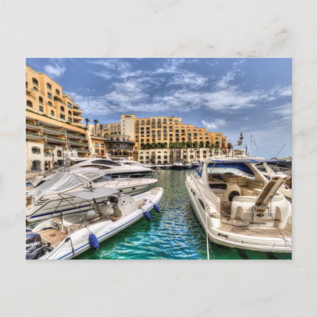  St Julians Portomaso Marina Postkarte (Vorderseite)