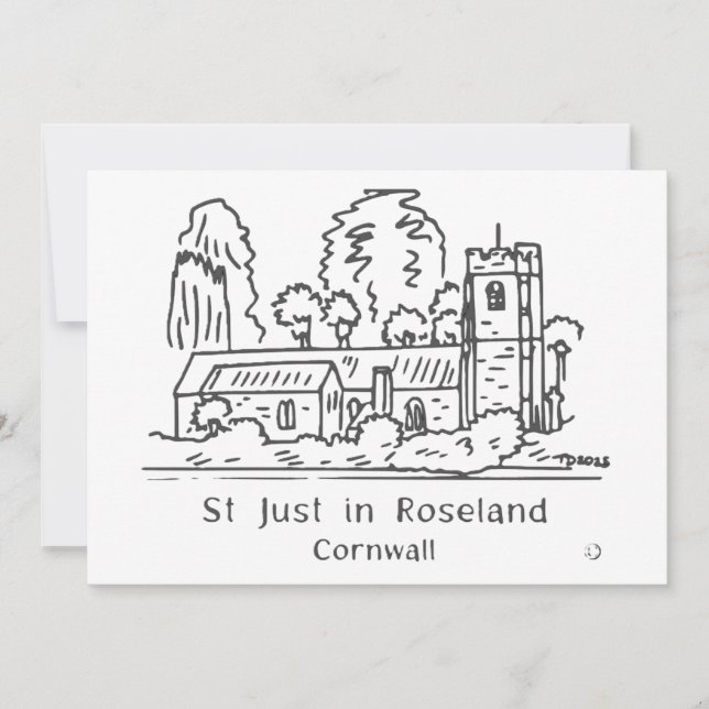 St Just in Roseland Card Dankeskarte (Vorderseite)
