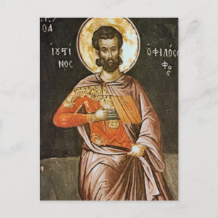 St. Justin Martyr Orthodox Christliches Symbol Postkarte