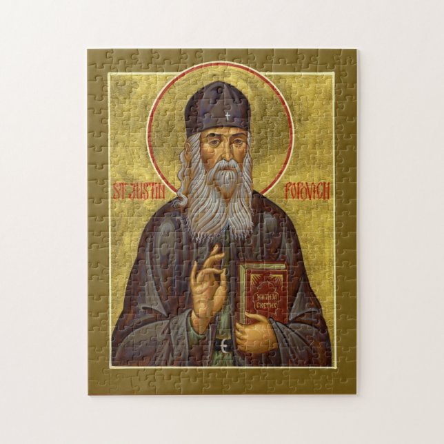 St. Justin Popovic Orthodox Christian Icon Puzzle (Vertikal)