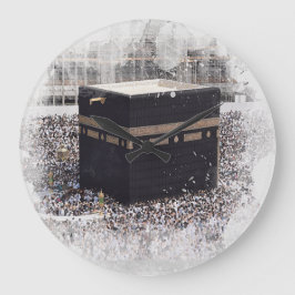St. Kaaba, Masjid Al Haram, Aquarellbilder Große Wanduhr