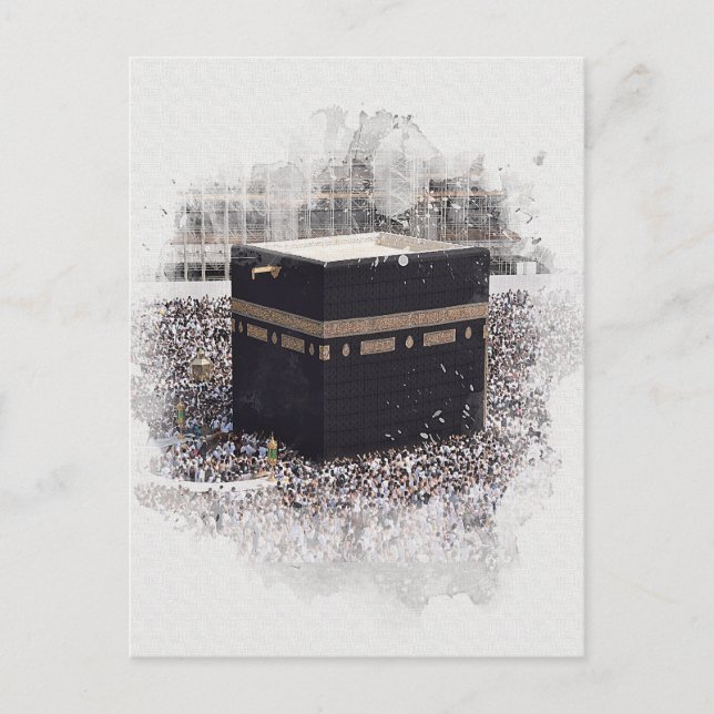 St. Kaaba, Masjid Al Haram, Aquarellbilder Postkarte (Vorderseite)