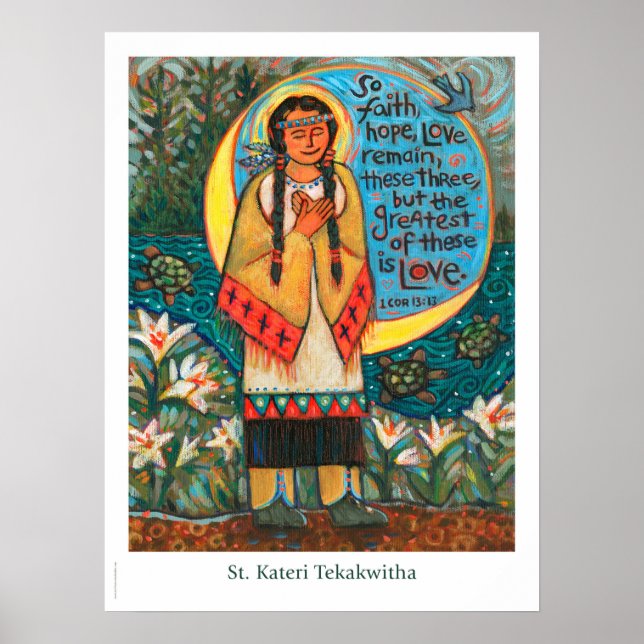St. Kateri Tekakwitha Katholisches Klassenposter Poster (Vorne)