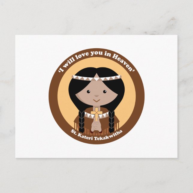 St. Kateri Tekakwitha Postkarte (Vorderseite)
