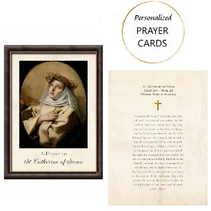 St. Katharina von Siena römisch-katholische Gebets Platzkarte