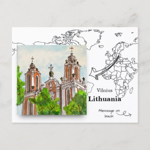 St. Katharinenkirche, Vilnius, Litauen Postkarte