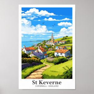 St Keverne England Reisen Vintage Illustration Poster