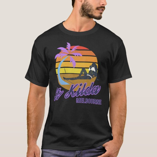 St Kilda Beach Melbourne Victoria Australien Retro T-Shirt (Vorderseite)