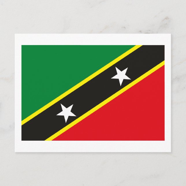 St. Kitts and Nevis Flag Postcard Postkarte (Vorderseite)