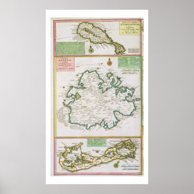 St. Kitts, Antigua und Bermuda, Details aus einer  Poster (Vorne)