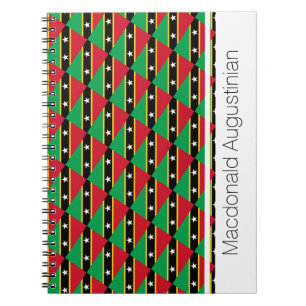 ST KITTS FLAG Custom Add Name Notebook Journal Notizblock