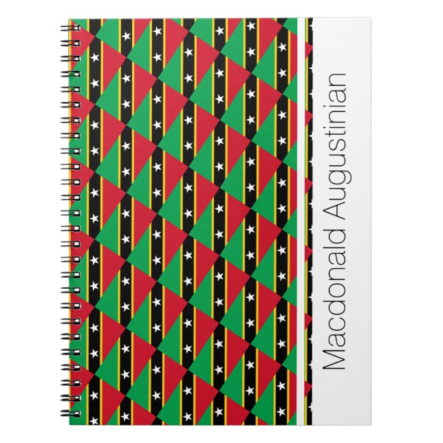 ST KITTS FLAG Custom Add Name Notebook Journal Notizblock (Vorderseite)