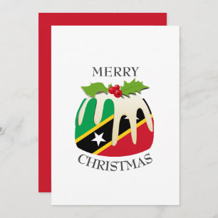 ST KITTS FLAG   Weihnachts-Pudding   Feierlich Feiertagskarte
