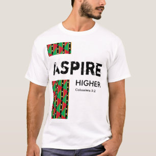 St Kitts Nevis ASPIRE HIGHER Christliche Schrift T-Shirt