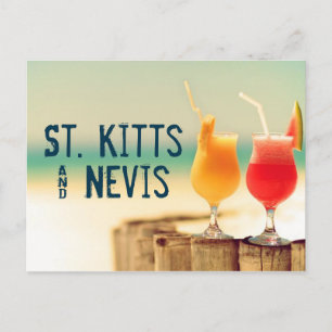 St. Kitts & Nevis Cocktails Postkarte