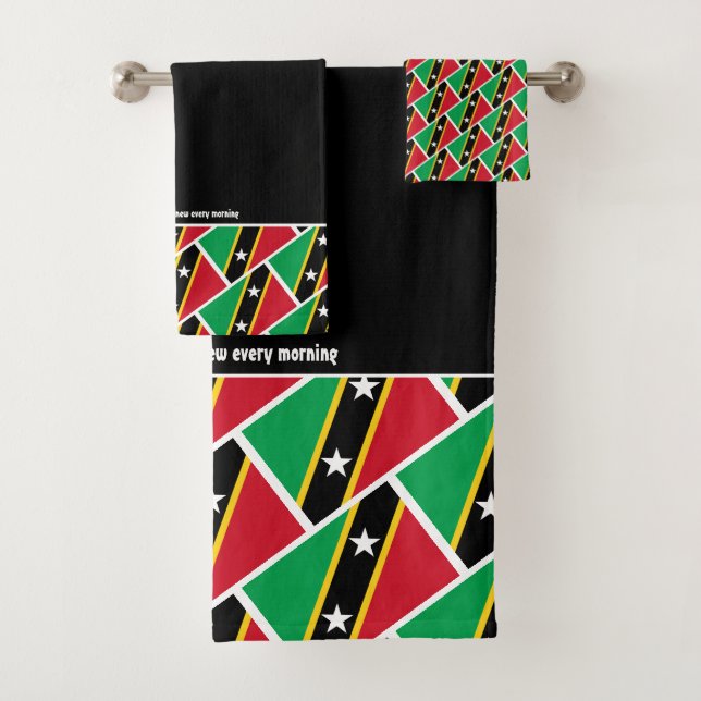 ST KITTS NEVIS FLAG BADHANDTUCH SET (Insitu)