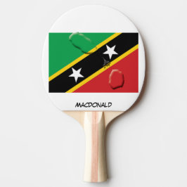 ST KITTS NEVIS FLAG & MAP Personalisiert Schwarz Tischtennis Schläger