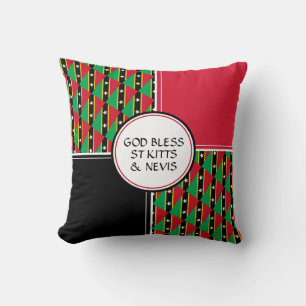 ST KITTS & NEVIS FLAG Patriotischer Gott segne Kissen