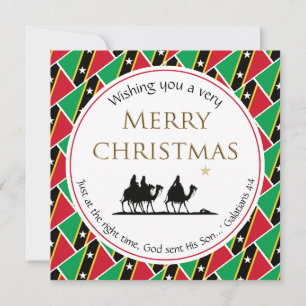 ST KITTS NEVIS FLAGGE Drei Weise Männer Weihnachte Feiertagskarte