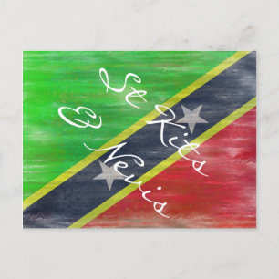 St. Kitts & Nevis-Flagge Postkarte