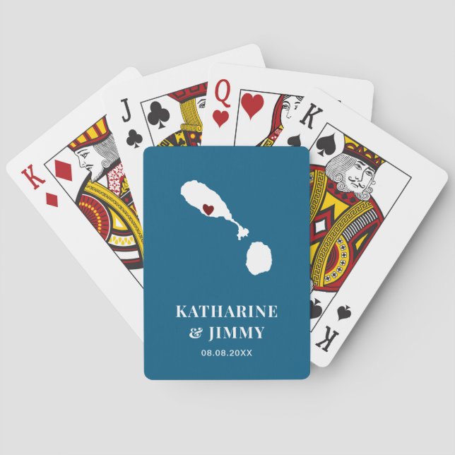 St. Kitts & Nevis Gastgeschenk Hochzeit Deck of Ca Spielkarten (Rückseite)