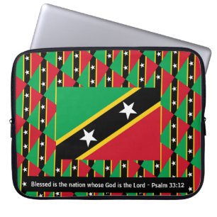 ST KITTS & NEVIS Selbesed Nation Psalm 33:12 Lapto Laptopschutzhülle