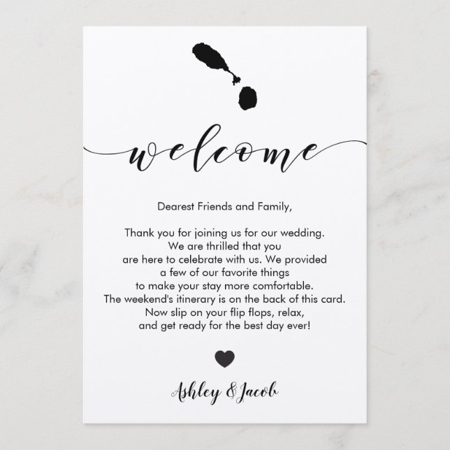 St. Kitts & Nevis Wedding Begrüßungsbrief Tour Programm (Vorderseite)