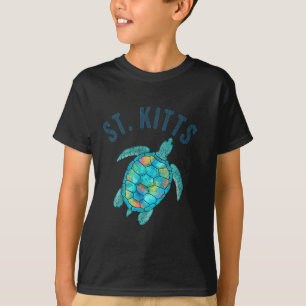 St Kitts Strand Design Meeresschildkröte Illustrat T-Shirt