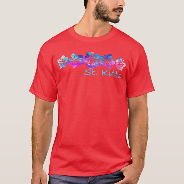 St Kitts Tropical Flower Vacation Beach for Men Wo T-Shirt (Vorderseite)