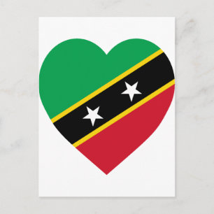 St. Kitts und Nevis Flag Herz Postkarte
