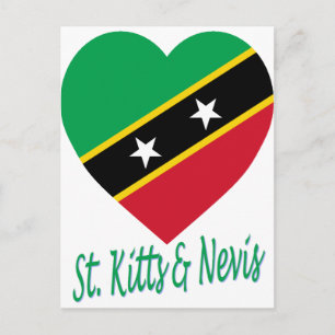 St. Kitts und Nevis Flag Herz Postkarte