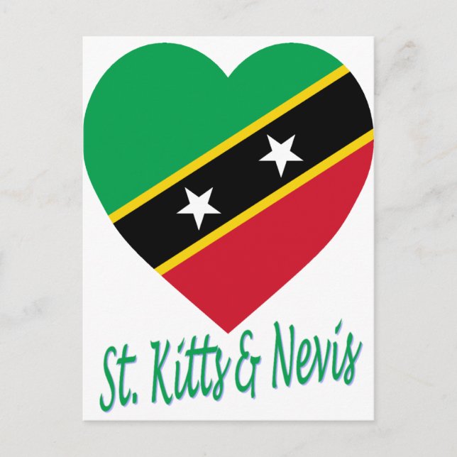 St. Kitts und Nevis Flag Herz Postkarte (Vorderseite)
