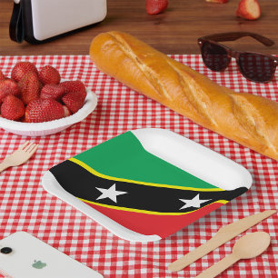 St. Kitts und Nevis Flag Pappteller