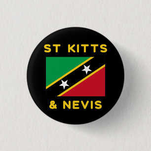 St. Kitts und Nevis Flag Unabhängigkeit Karibik Button