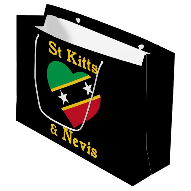 St. Kitts und Nevis Flag Unabhängigkeit Karibik Große Geschenktüte (Vorderseite Schrägansicht)