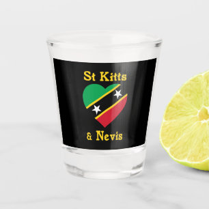 St. Kitts und Nevis Flag Unabhängigkeit Karibik Schnapsglas